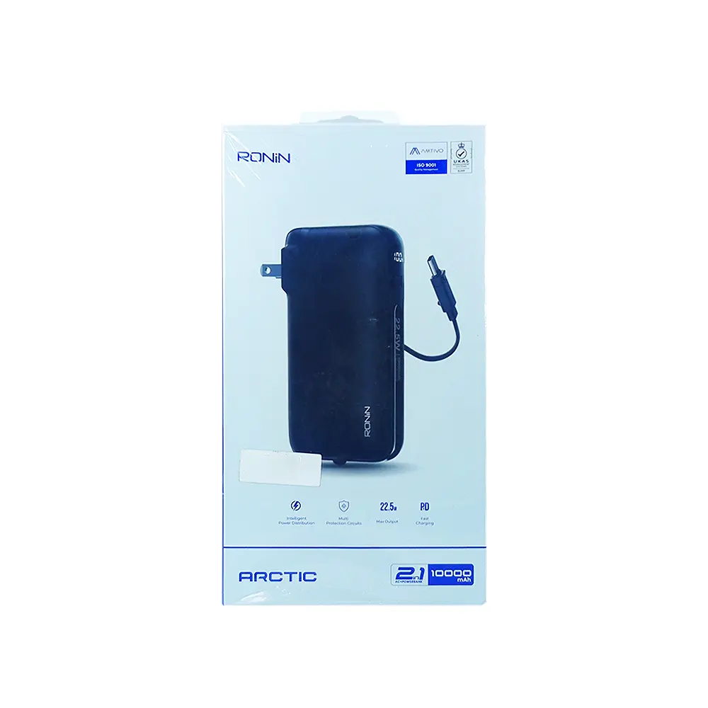 Ronin R-4050 10000MAH Power Bank 22.5W Fast Charging Direct AC Charging  Digital Display With Type C Cable