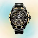 Ronin R-014 Luxe Smart Calling Watch Round Dial Sports Look With Rolex Chain Straps
