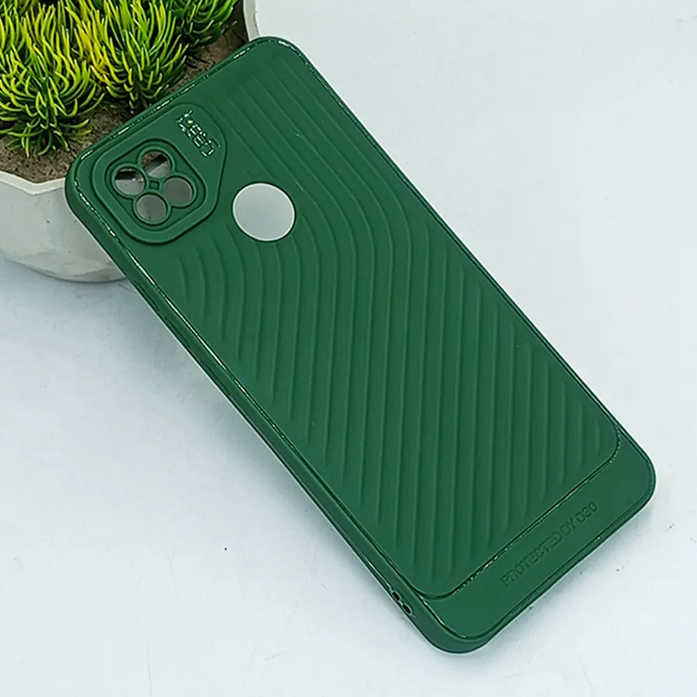Xiaomi Redmi 9C|10A GEAR 4 Luxuary Carbon Texture Soft Silicone Back Case (Green)
