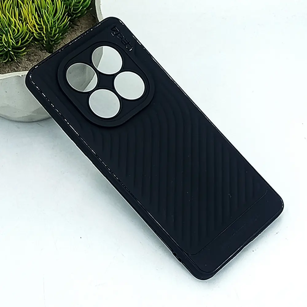 [PO14BMINOT14PR-12-2] Xiaomi Redmi Note 14 Pro 4G GEAR 4 Luxuary Carbon Texture Soft Silicone Back Case (Black)
