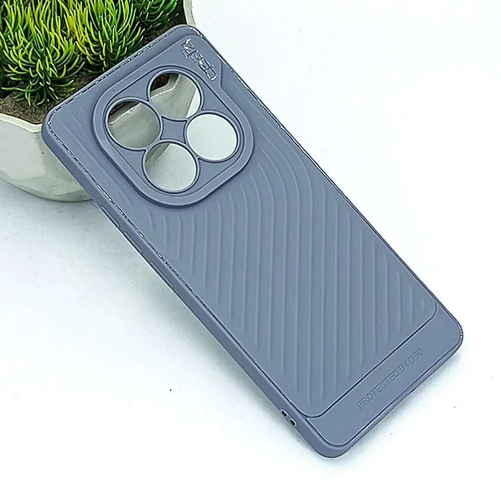 Xiaomi Redmi Note 14 Pro 4G GEAR 4 Luxuary Carbon Texture Soft Silicone Back Case (Gray)