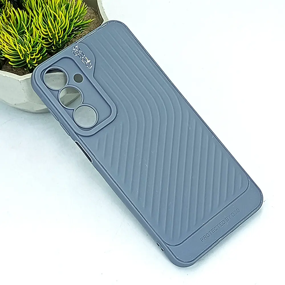 Samsung Galaxy A16 4G|5G GEAR 4 Luxuary Carbon Texture Soft Silicone Back Case (Gray)
