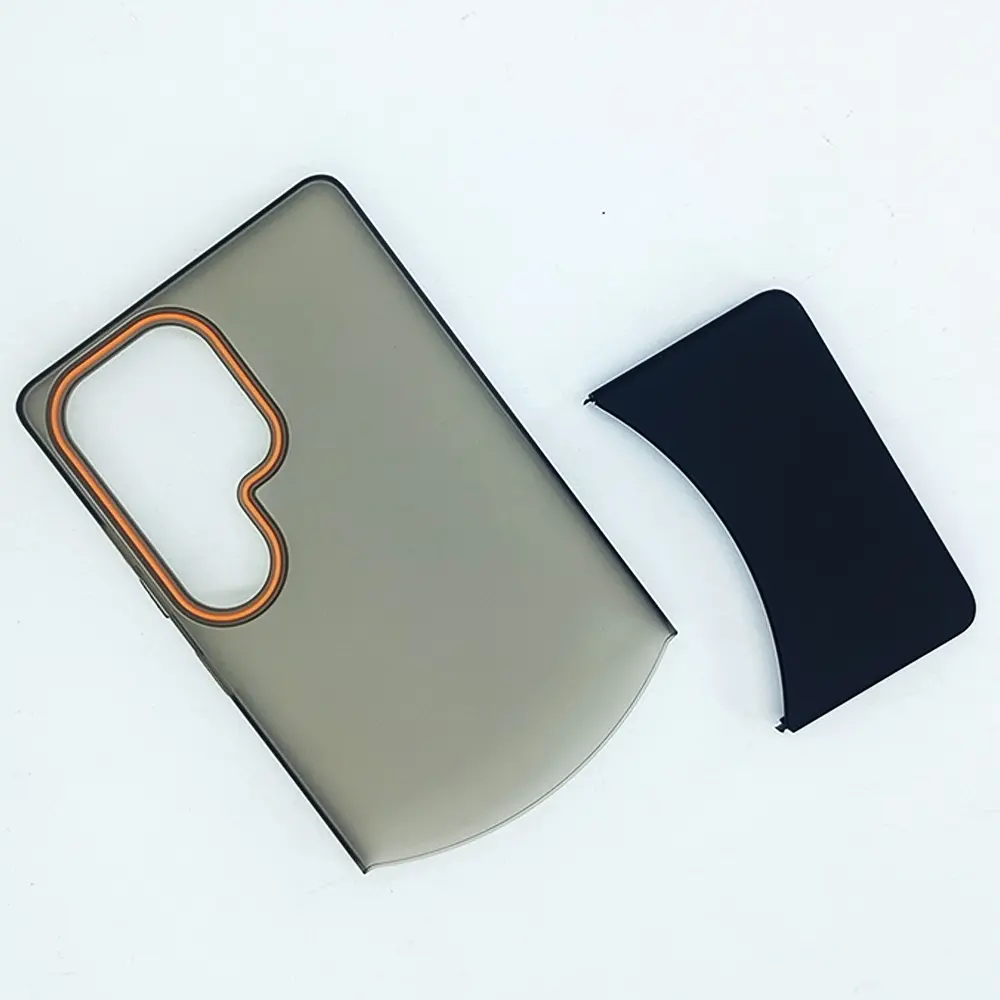 [PO6BSS25U-14-2] Samsung Galaxy S25 Ultra 2 In One Matte 2 Sided Transparent Back Case (Black)