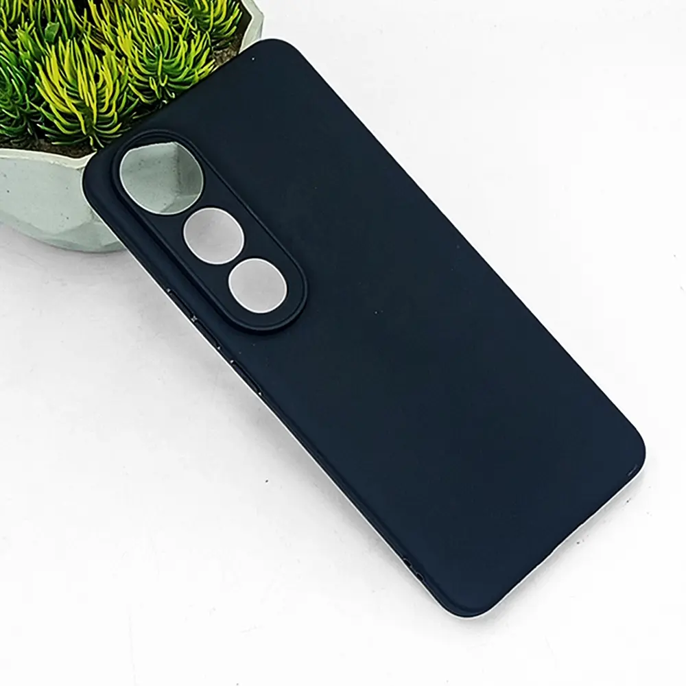 Vivo V50 Lite 5G Matte Soft Silicone Paper Back Case (Black)