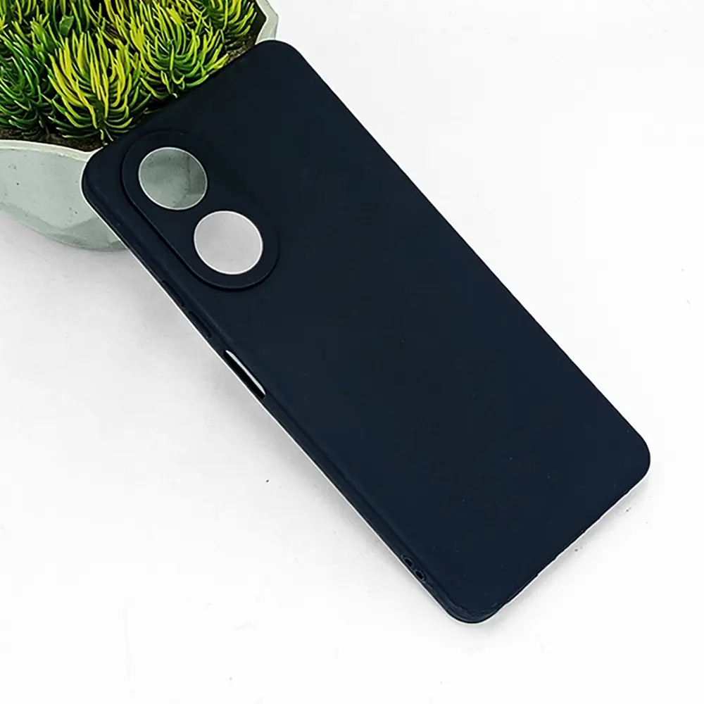 Oppo A58 4G Matte Soft Silicone Paper Back Case (Black)