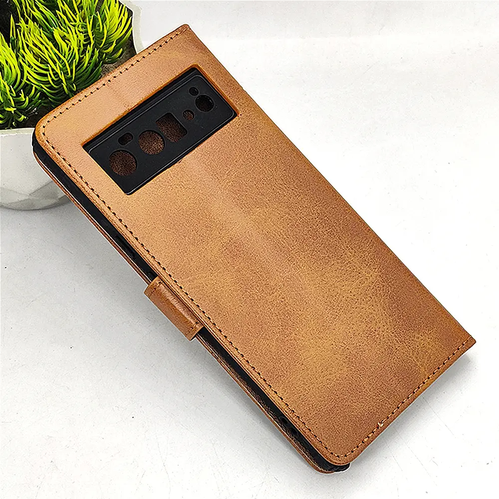 [PO42FBGPXL6PR-4-5] Google Pixel 6 NMT Premium Luxuary Leather Book Case (Golden)