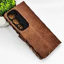 Vivo Y19s 4G NMT Premium Luxuary Leather Book Case (Dark Brown)
