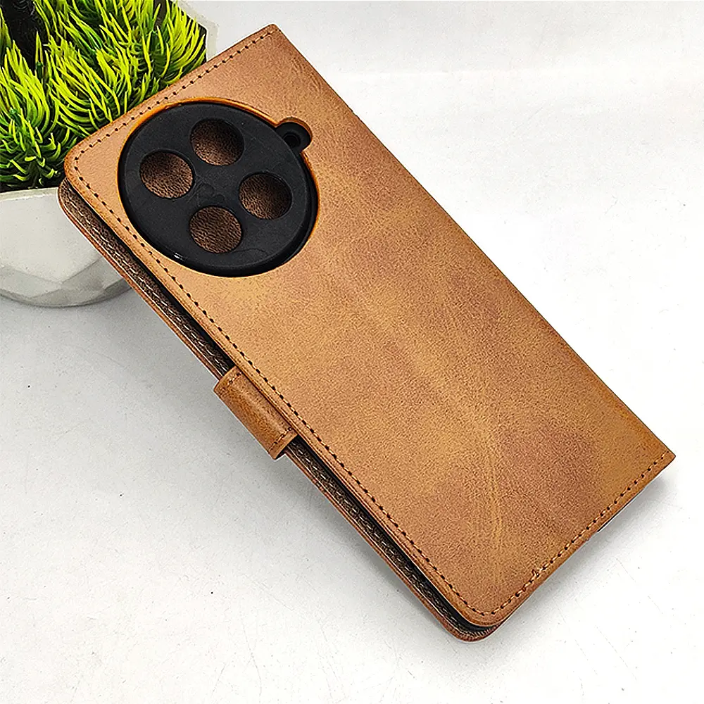 [PO42FBTCMN30S-4-5] Tecno Camon 30s|Camon 30s Pro NMT Premium Luxuary Leather Book Case (Golden)