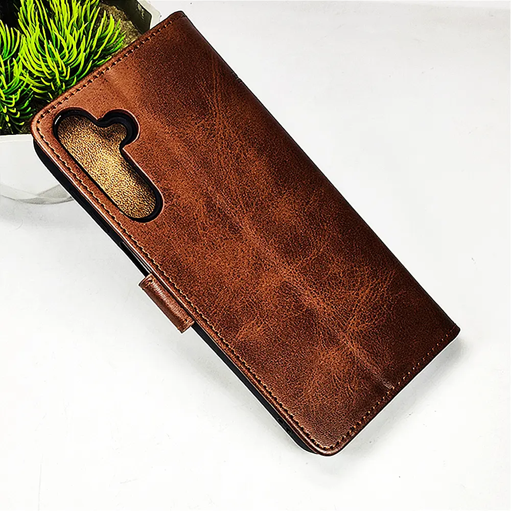 Samsung Galaxy A16 4G|5G NMT Premium Luxuary Leather Book Case (Dark Brown)