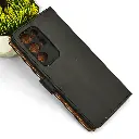 Samsung Galaxy S22 Ultra NMT Premium Luxuary Leather Book Case (Black)