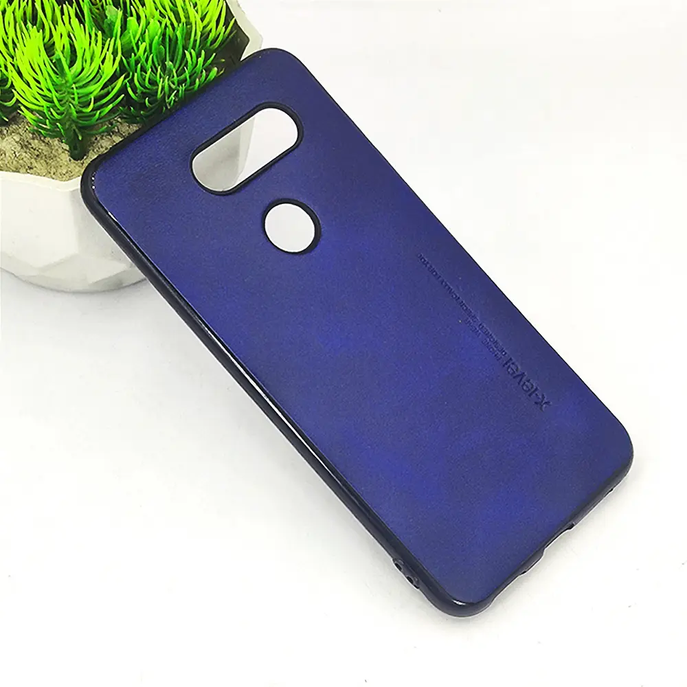 LG V30 X-Level Luxuary Leather Back Case (Navy Blue)