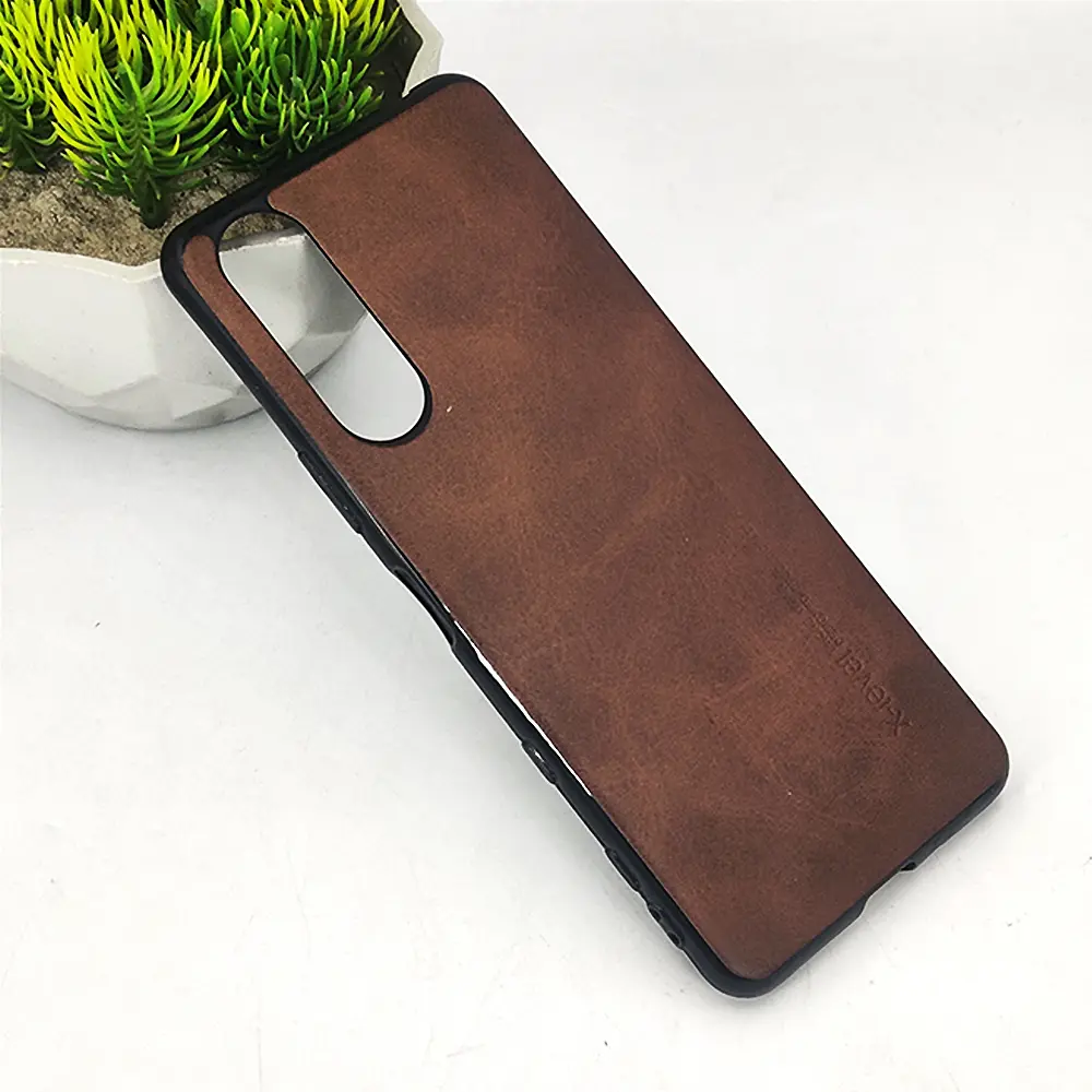Sony Xperia 5 Mark ii Level Luxuary Leather Back Case (Dark Brown)