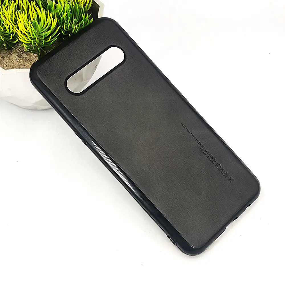 LG V60 ThinQ X-Level Luxuary Leather Back Case (Black)