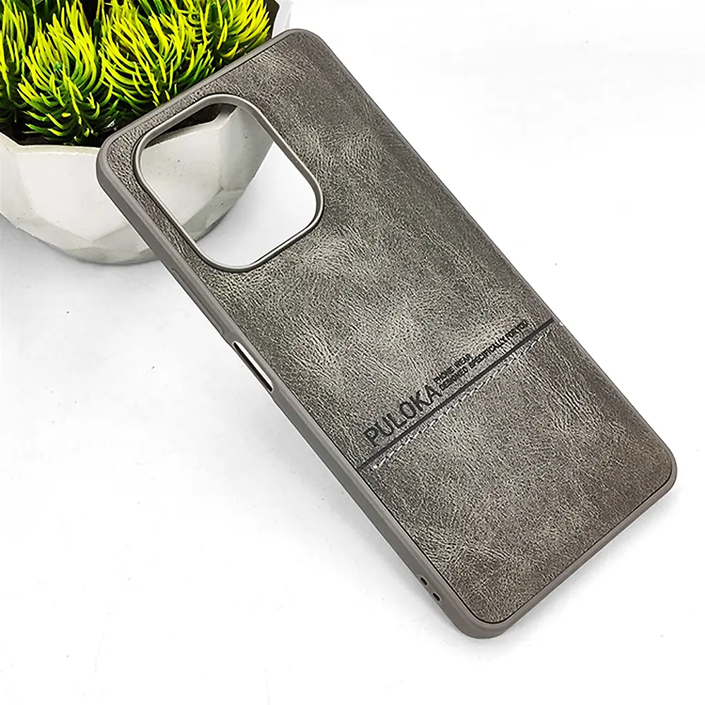 Xiaomi Redmi Note 13 4G PULOKA Logo Luxuary Leather Back Case (Natural Titanium)