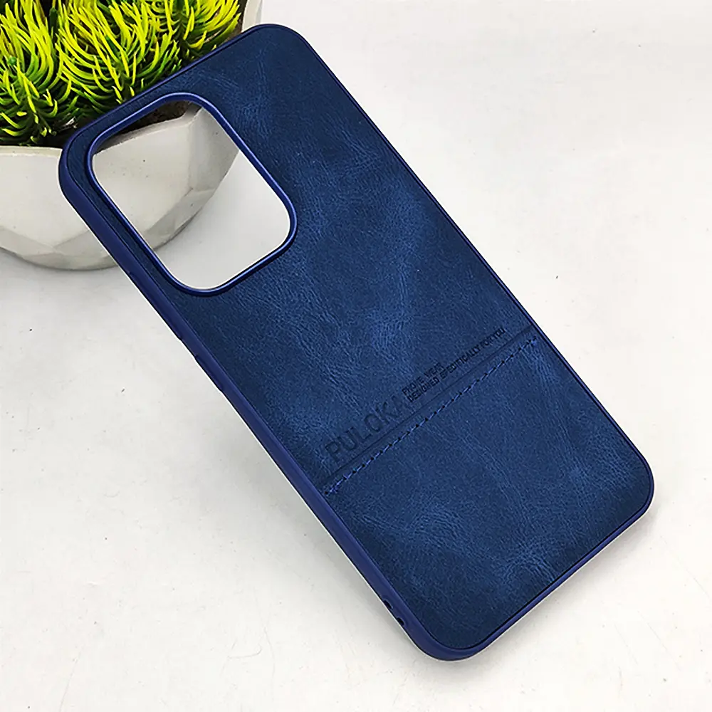 Oppo Reno 13 5G PULOKA Logo Luxuary Leather Back Case (Navy Blue)