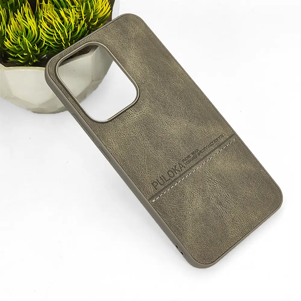 Oppo Reno 13 5G PULOKA Logo Luxuary Leather Back Case (Natural Titanium)