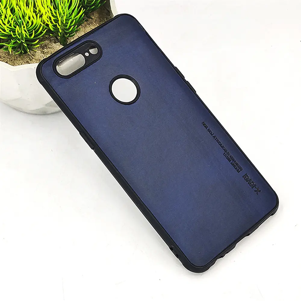One Plus 5 Leather Case Mobile Pouch (Navy Blue)