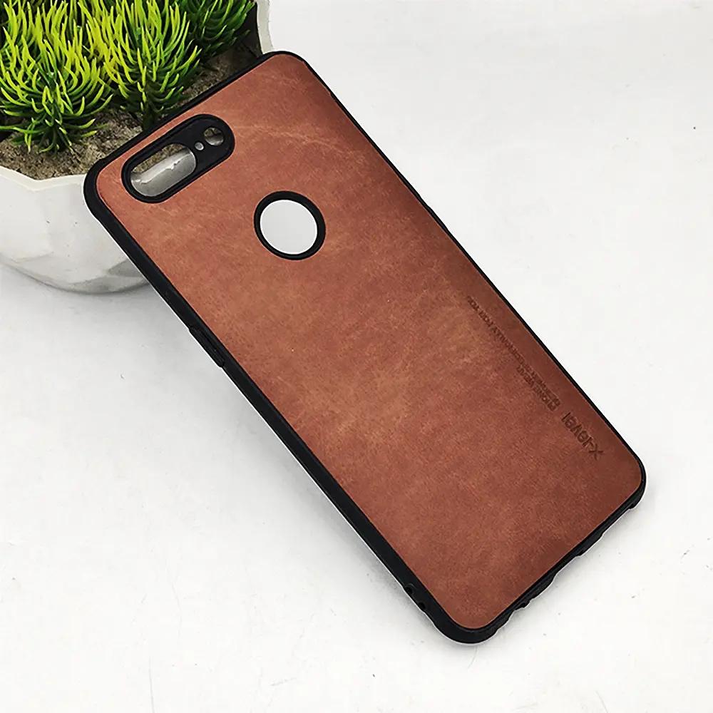 One Plus 5 Leather Case Mobile Pouch (Brown)