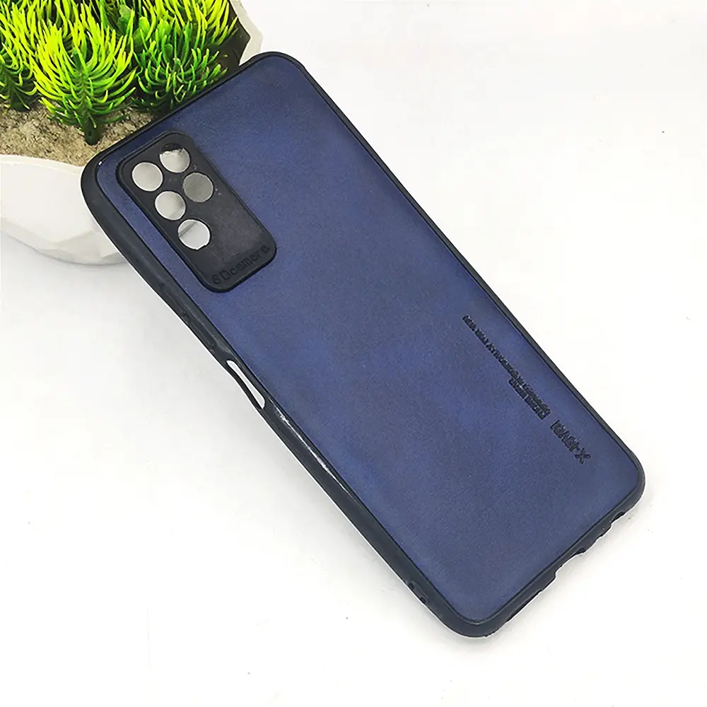 Infinix Note 10 X-Level Leather Case Mobile Pouch (Navy Blue)