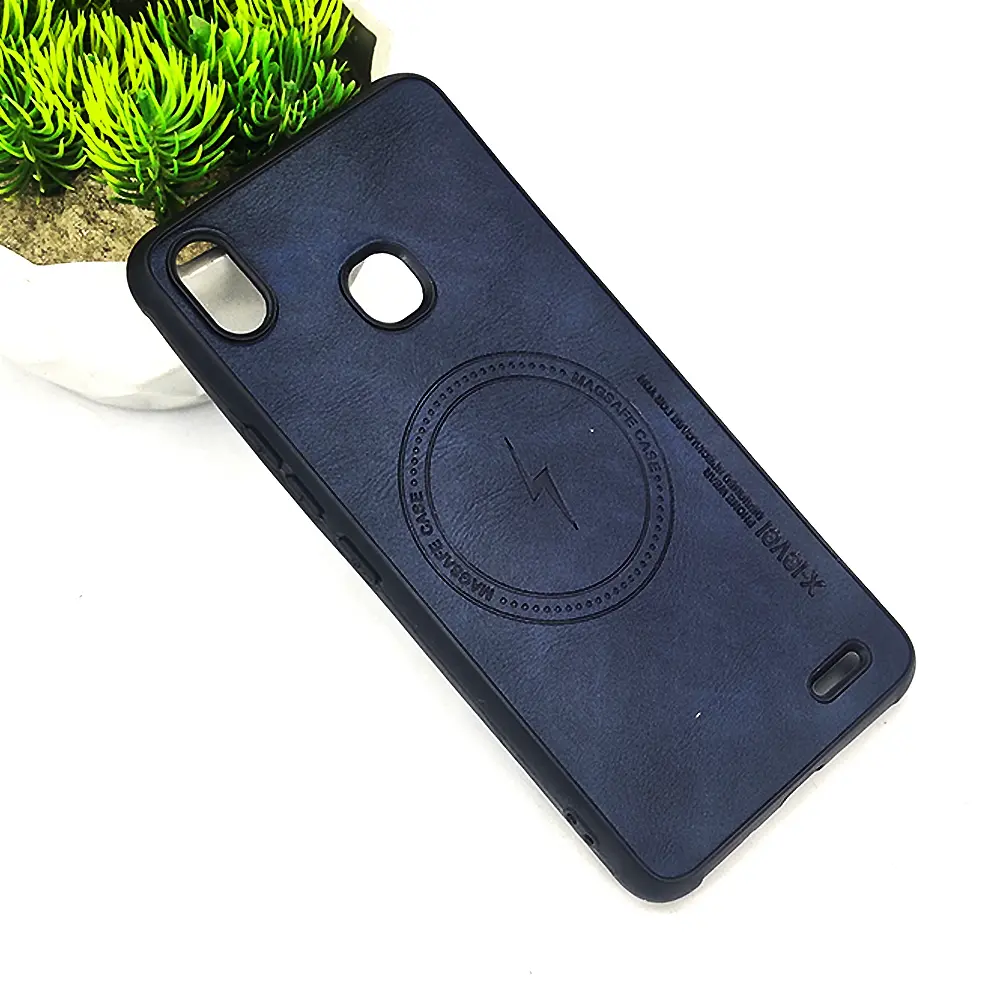 [PO18BISMRT2HD-2-17] Infinix Smart 2 HD Magsafe Logo X-Level Luxuary Leather Back Case (Navy Blue)