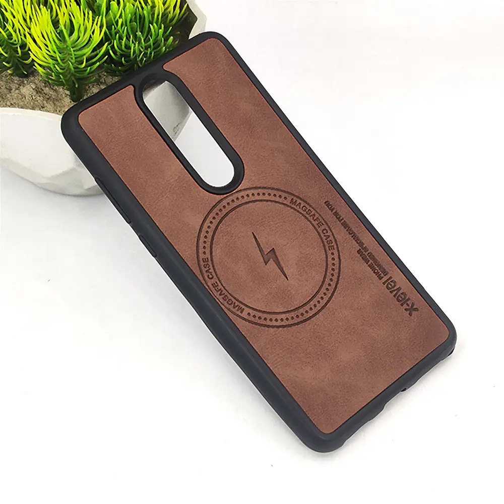 Nokia 3.1 Plus Magsafe Logo X-Level Luxuary Leather Back Case (Brown) 