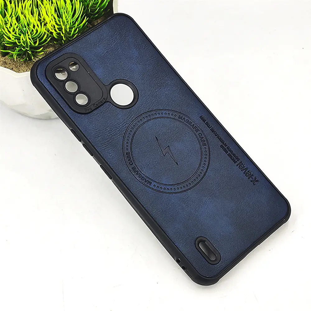 Nokia C31 Magsafe Logo X-Level Luxuary Leather Back Case (Navy Blue)