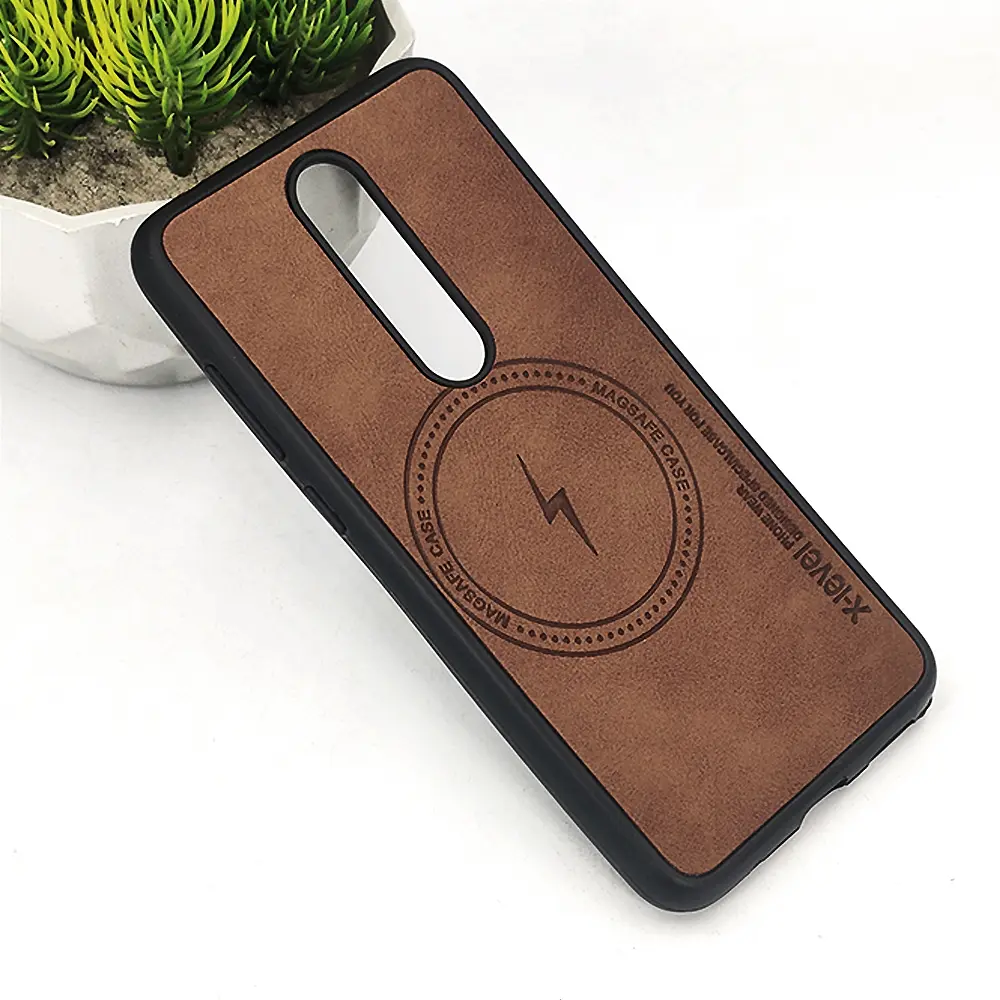 [PO18BNK5.1PL-2-13] Nokia 5.1 Plus Magsafe Logo X-Level Luxuary Leather Back Case (Brown)