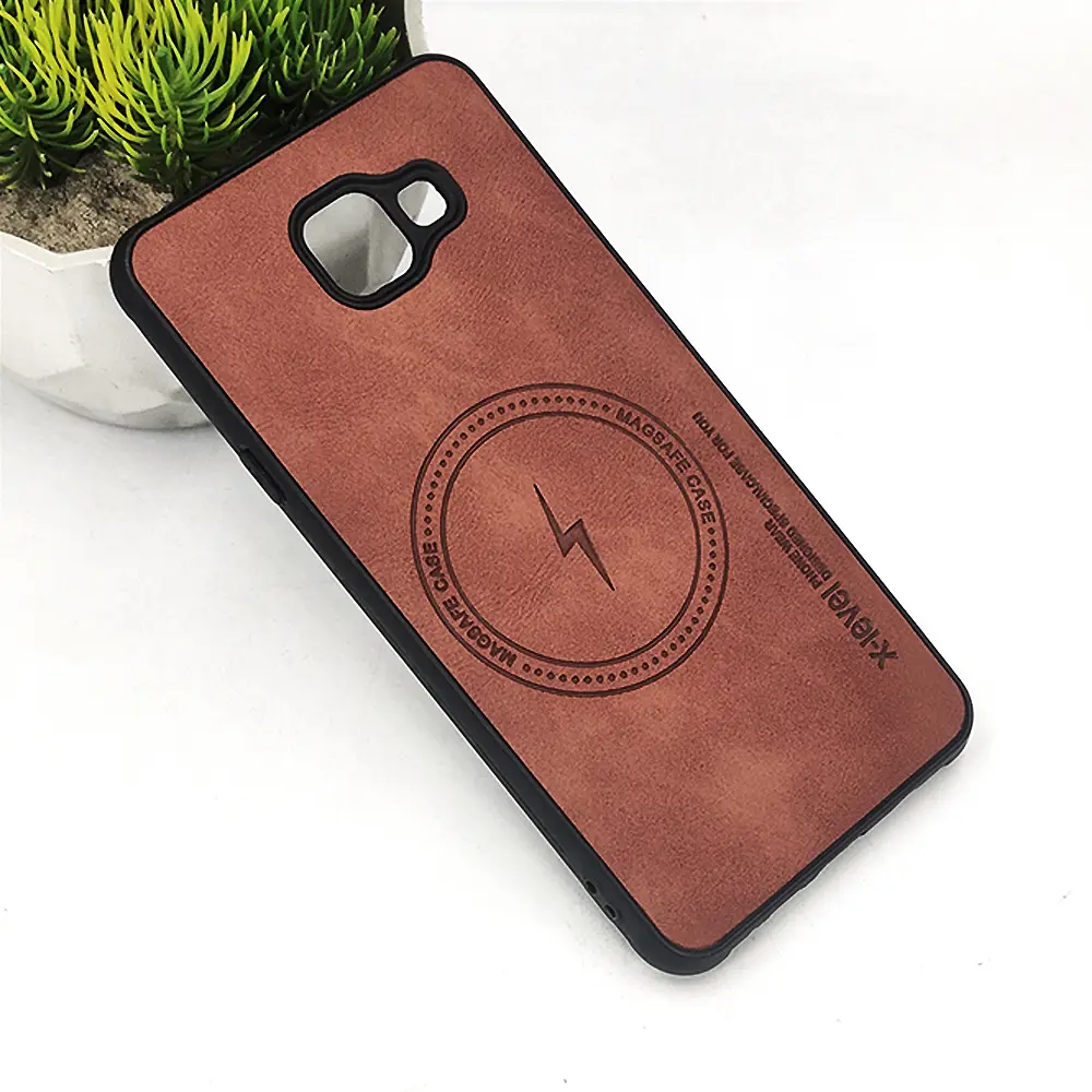 Samsung Galaxy A7 2016|A710 Magsafe Logo X-Level Luxuary Leather Back Case (Brown)