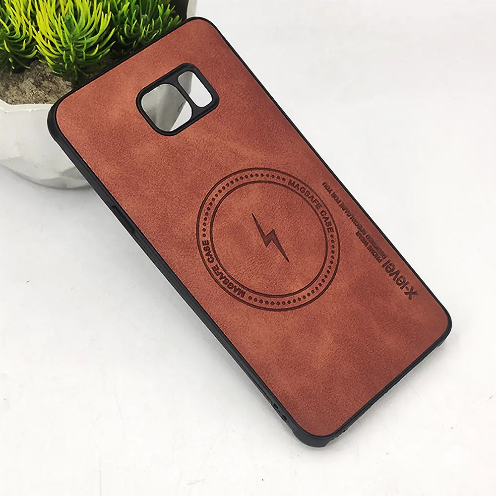 Samsung Galaxy Note 5 Magsafe Logo X-Level Luxuary Leather Back Case (Brown)