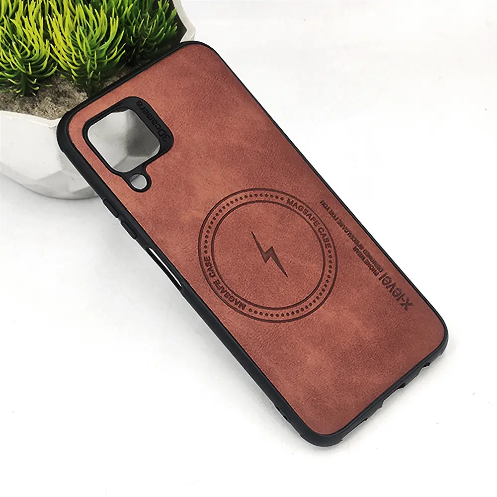 Huawei Nova 7i Magsafe Logo X-Level Luxuary Leather Back Case (Brown)