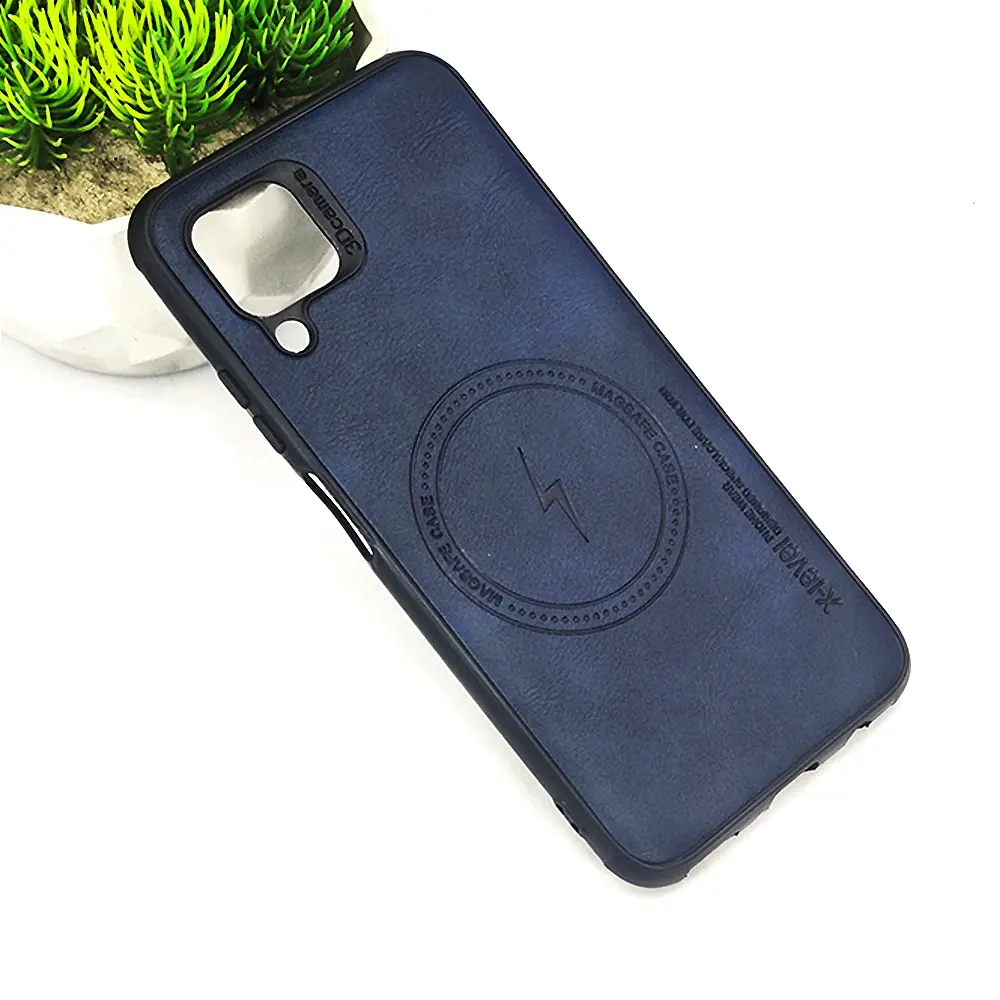 Huawei Nova 7i Magsafe Logo X-Level Luxuary Leather Back Case (Navy Blue)
