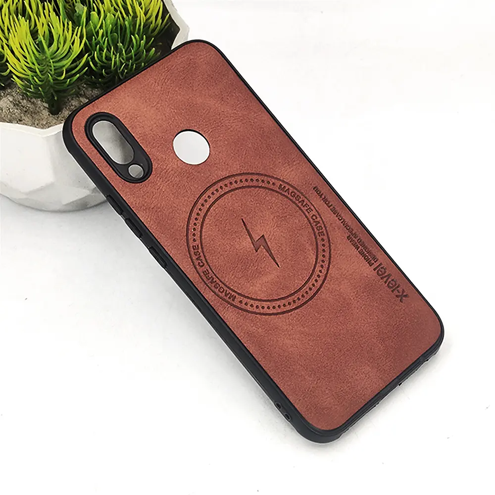 Huawei P20 Lite Magsafe Logo X-Level Luxuary Leather Back Case (Brown)