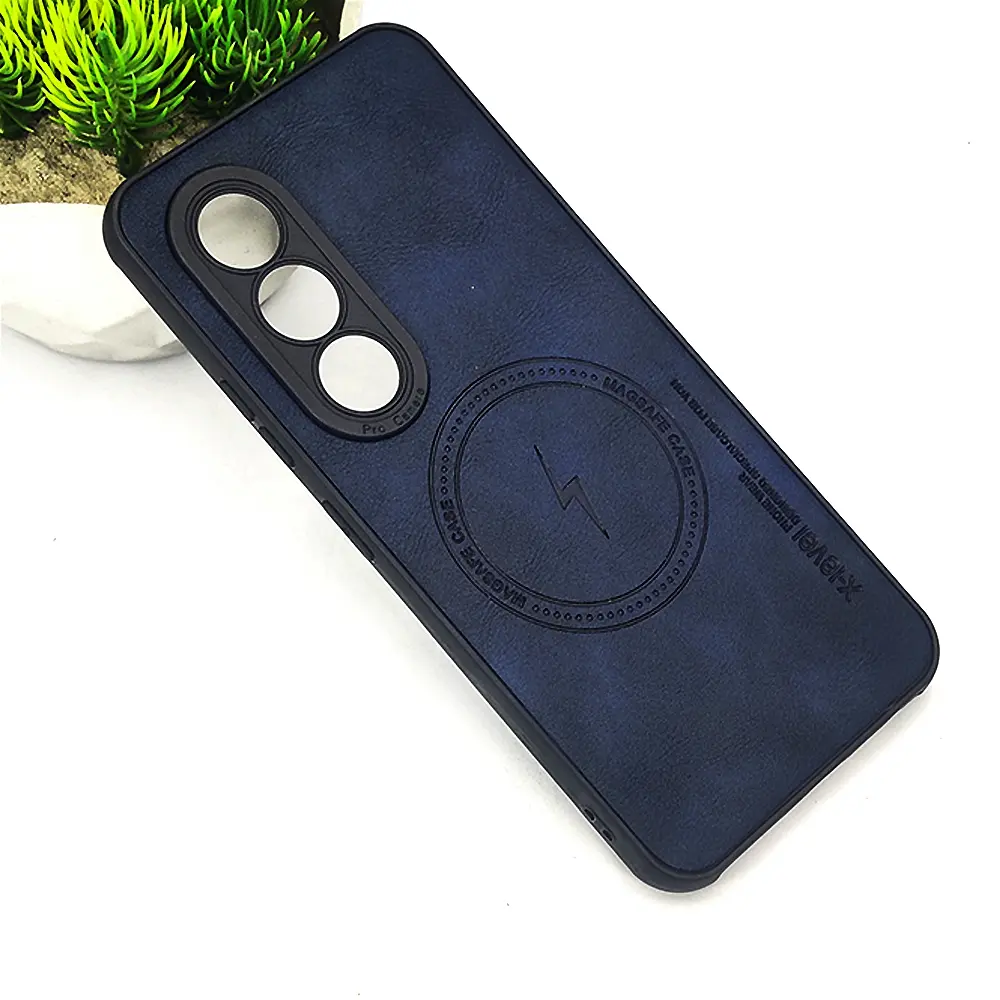 iTel S25 Magsafe Logo X-Level Luxuary Leather Back Case (Navy Blue)