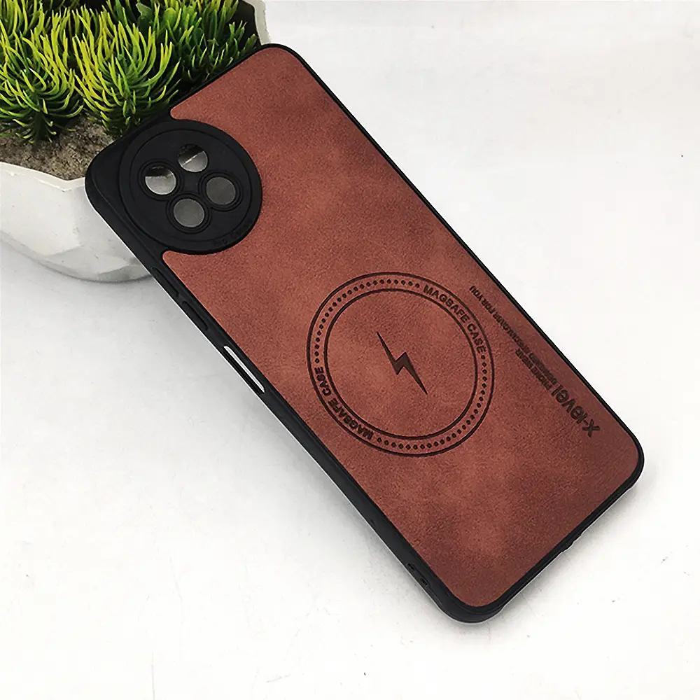 iTel S23 4G Magsafe Logo X-Level Luxuary Leather Back Case (Brown)