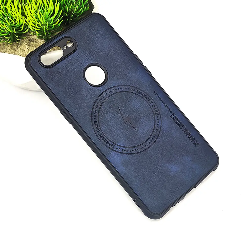 OnePlus 5T X-Level Luxuary Leather Back Case (Navy Blue)