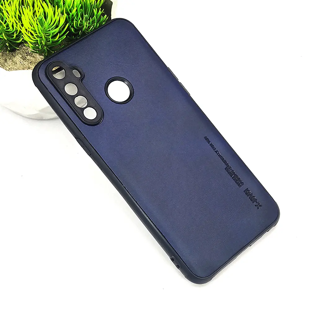 Oppo Realme 5|5i|5s|6I|C3 X-Level Luxuary Leather Back Case (Navy Blue)