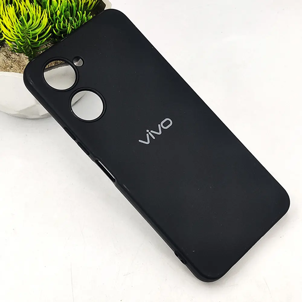 Vivo Y18|Y18e|Y03|Y03T Official Soft Silky Back Case (Black)