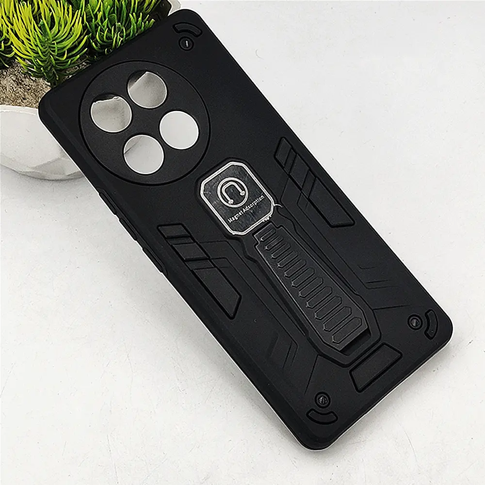 Tecno Camon 30S Armour With Stand Back Case (Black) 