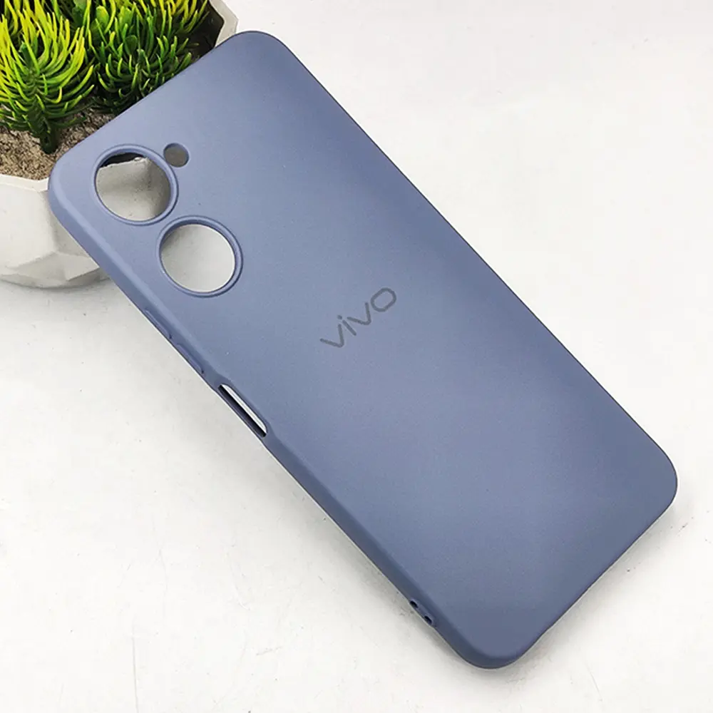 Vivo Y18|Y18e|Y03|Y03T Official Soft Silky Back Case (Blue Gray)