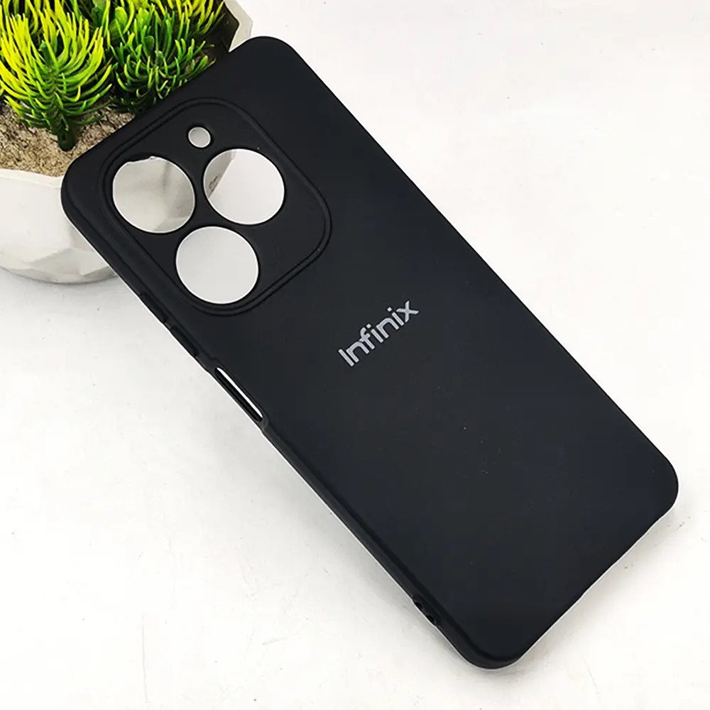 Tecno Spark 20|Spark 20C|Spark Go 2024|Pop 8|Infinix Smart 8|Smart Pro|Smart 8 Plus|Hot 40i Official Soft Silky Back Case (Black)
