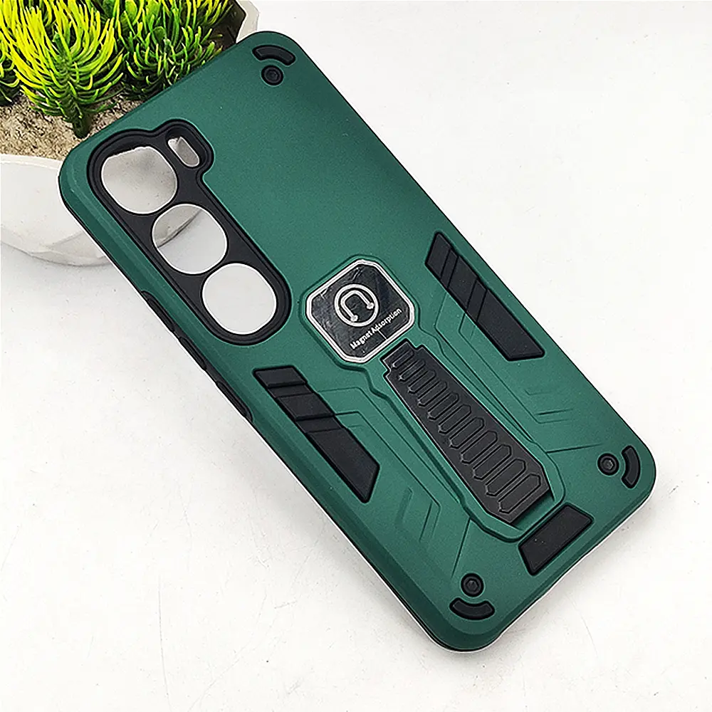 Vivo V40 Lite| Y200 4G Armour With Stand Back Case (Green)