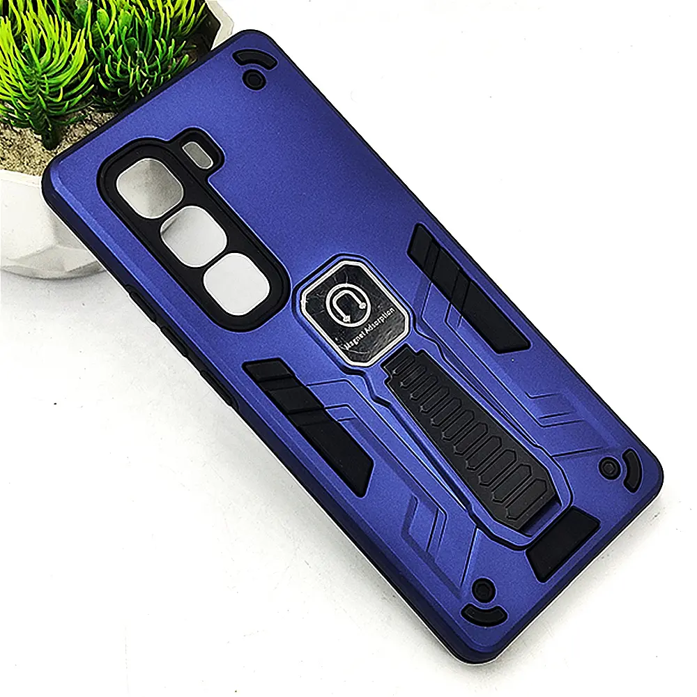 Infinix Hot 50 Pro Plus Armour With Stand Back Case (Navy Blue) 