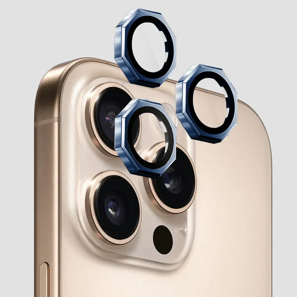 iPhone 13 Pro Max|iPhone 13 Pro AR/AF Octagonal Camera Lens Protection Ring (Sierra Blue) 