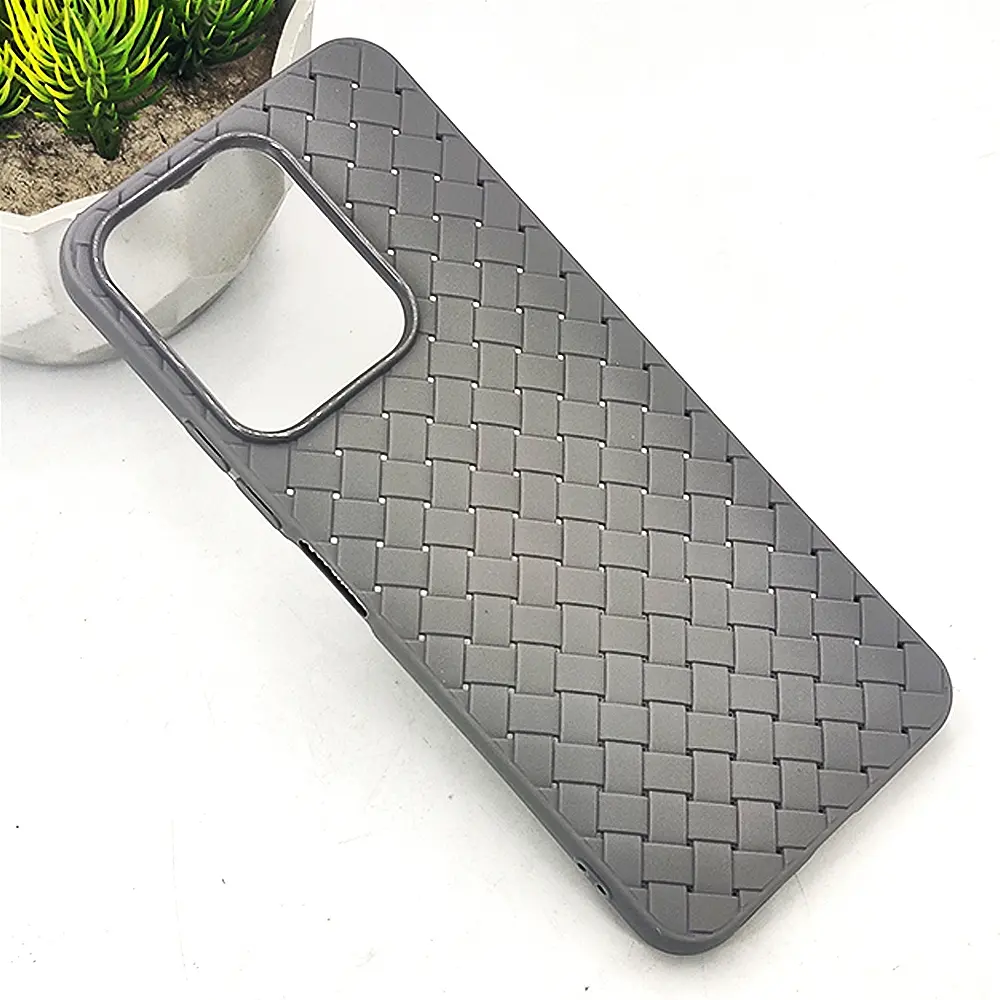 [PO14BMI13-52-36] Xiaomi Redmi 13  Woven With Leather Feel Soft Silicone Back Case (Natural Titanium)