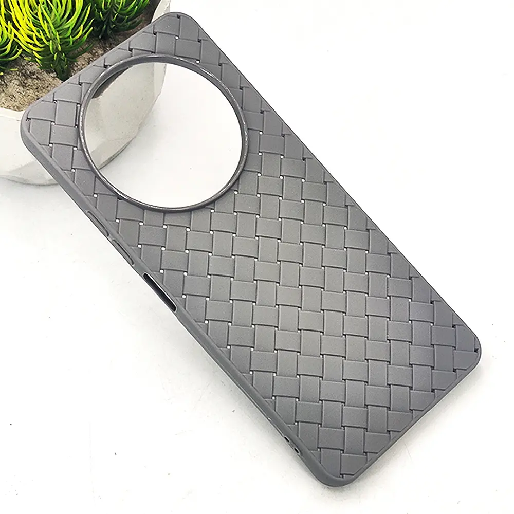 [PO14BMI14C-52-36] Xiaomi Redmi 14C| Poco C75 Woven With Leather Feel Soft Silicone Back Case (Natural Titanium)