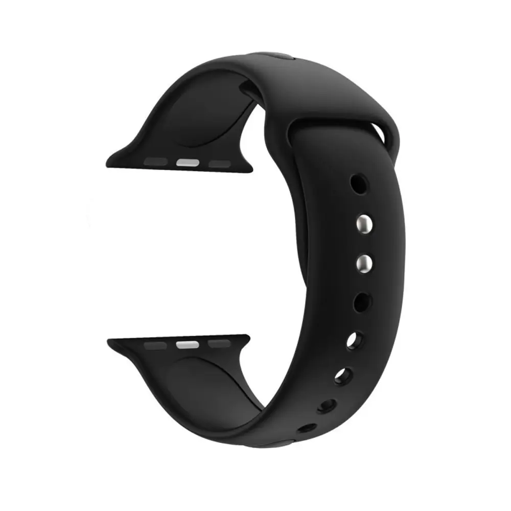 42/44/45/49 MM Adidas Cut Shaped Silicone (Rubber)  Straps For Smart Watch (Black)