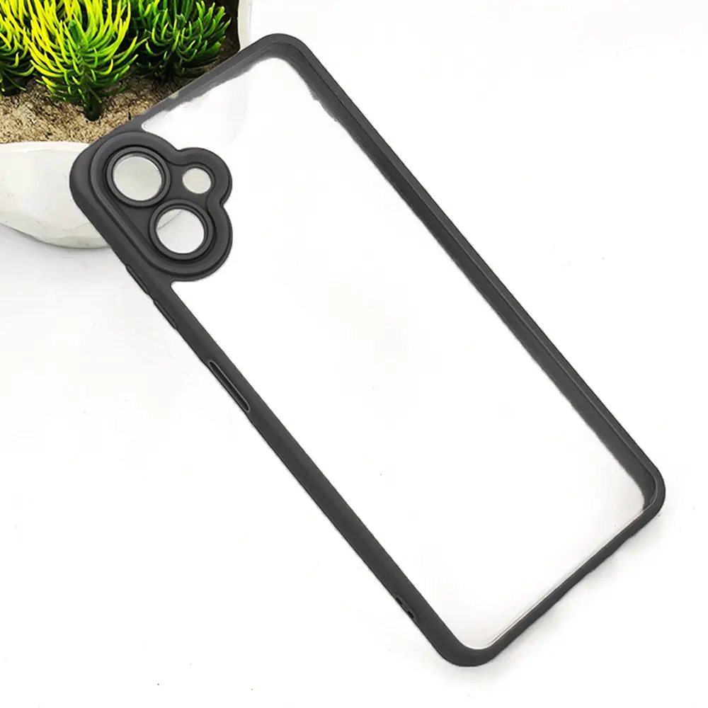 Samsung A06 Side Color & Transparent Spigen Back Case (Black)