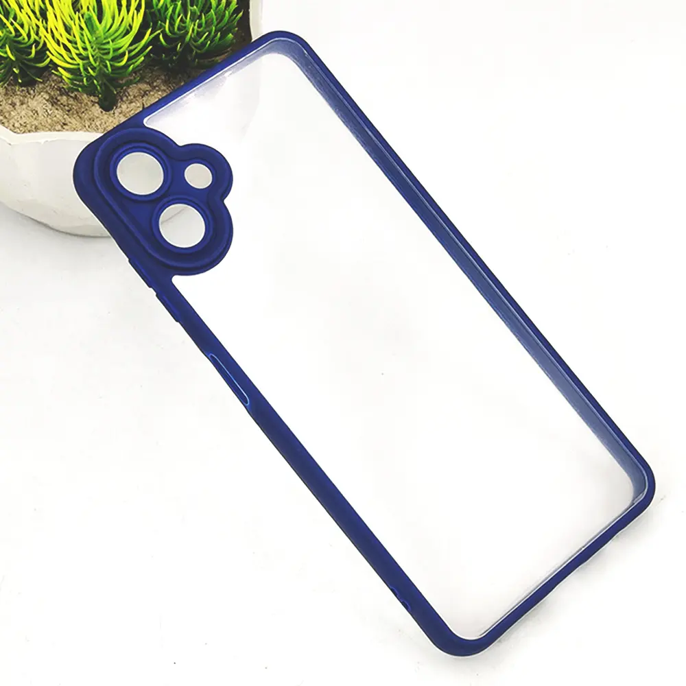 Samsung A06 Side Color & Transparent Spigen Back Case (Navy Blue)