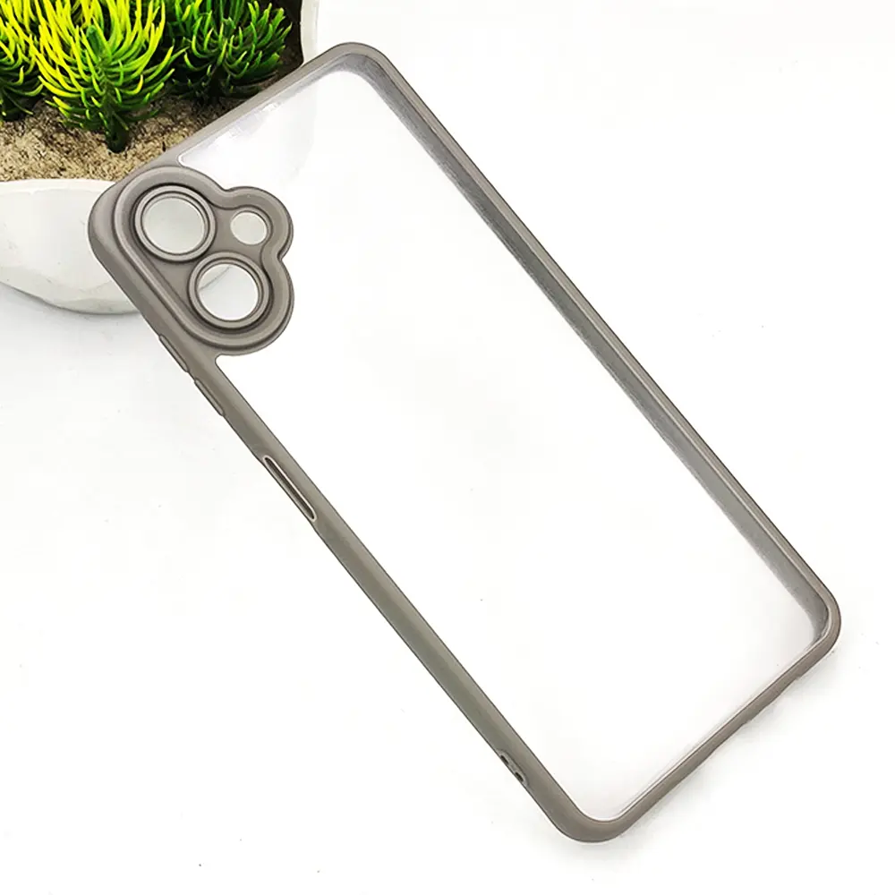 Samsung A06 Side Color & Transparent Spigen Back Case (Titanium)