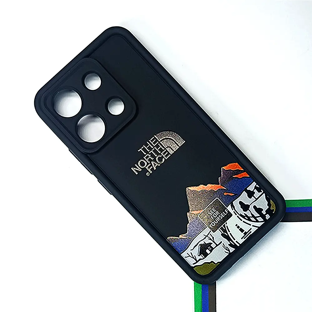 Redmi Note 13 4G Printed Soft Silicone Back Case (Black)